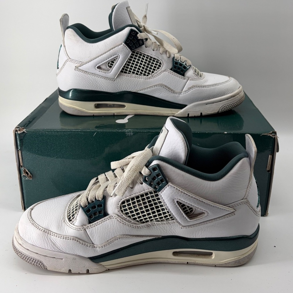 Air Jordan 4 Retro Oxidized Green White Men Basketball Shoes FQ8138-103 Size 8.5
